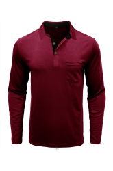 Europe and the United States men's long-sleeved lapel t-shirt foreign trade men's POLO shirt cross-border autumn and winter undershirt Polos wholesale