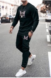 Black Two-piece Men's Pullover and Joggers Set