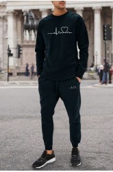 Two-piece Graphic Print Sweatshirt and Sweatpants Set