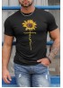 Black Sunflower Faith Graphic Mens T Shirt